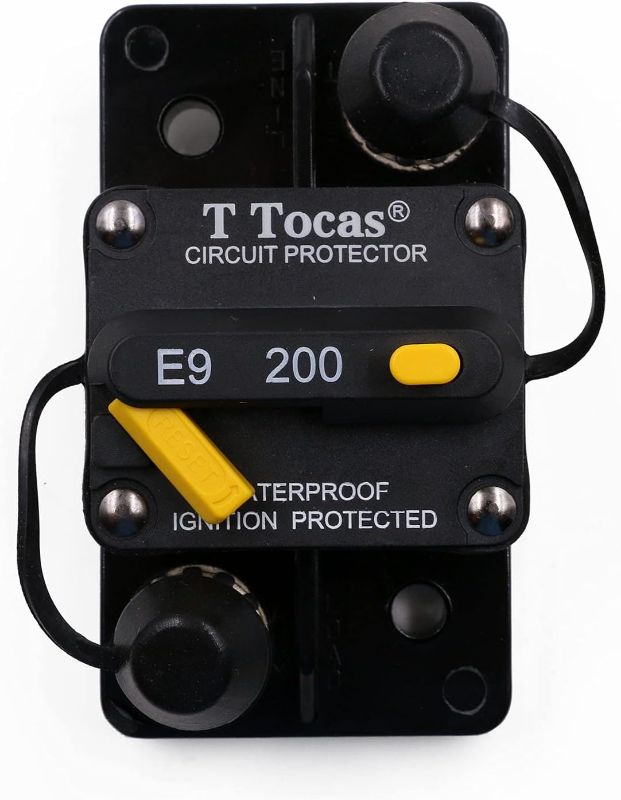 Photo 1 of T Tocas 200 Amp Circuit Breaker with Switch Button Manual Reset, 12V - 48V DC, Waterproof 200A dc Breakers
