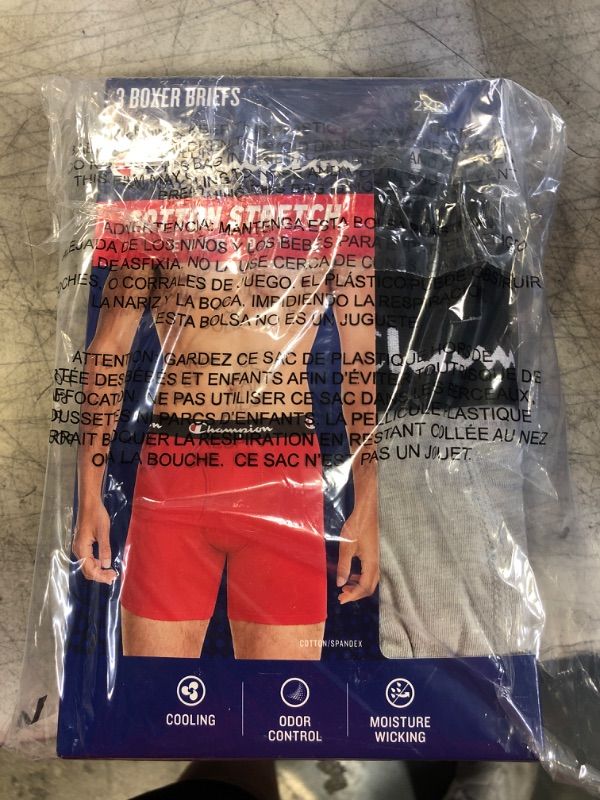 Photo 2 of Champion Men's Cotton Stretch Boxer Brief 
size- 2xl