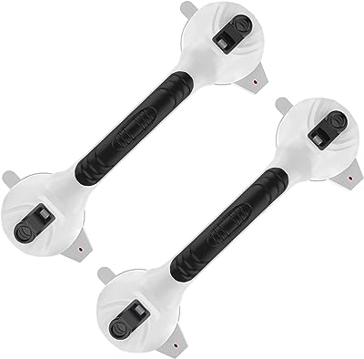 Photo 1 of 2 Pack Suction Cup Grab Bars 15 inch, Munzong Black Anti-Slip Bathroom Grab Bar, Vacuum Suction Shower Balance Bar, Safety Handrail Support, Handicap Injury Elderly Senior Assist Shower Handle https://a.co/d/bhN6Gsu