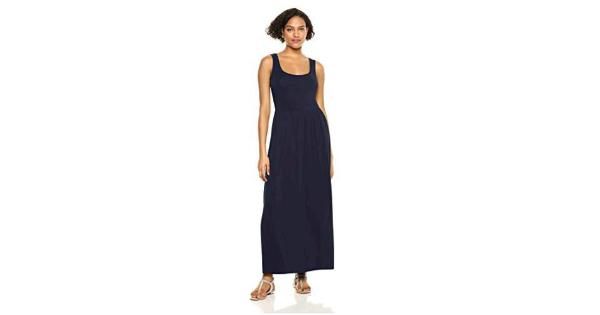 Photo 1 of Amazon Essentials Women's Sold Tank Waisted Maxi Dress - Navy - Sz Large