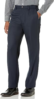 Photo 1 of Amazon Essentials Mens Classic Fit Expandable Waist Pleated Dress Pant - Navy - Sz 40W x 32L