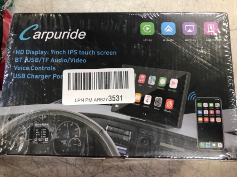 Photo 2 of 2023 Newest Carpuride 9 Inch Touchscreen Wireless Apple Carplay Android Auto Portable Car Radio Receiver Mp5 Player with Mirror Link/GPS/Siri/Google/FM,Dashboard Mounted Car Stereo https://a.co/d/avM4jyh