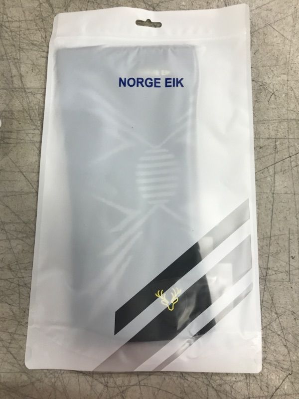 Photo 1 of Norge Eik Knee Brace for Knee Pain, Lightweight, Non-slip Knee Support, Extended Length 12" Knee Compression Sleeve for Running, Basketball, Gym, Sports (Black Grey, Medium)