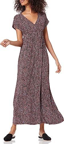 Photo 1 of Amazon Essentials Women's Waisted Maxi Dress  X-Small Rayon Blend Green, Vine/Leaf Print