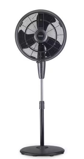 Photo 1 of 18 in. 3-Speed Wide-Angle Oscillating Outdoor Personal Fan Misting and Pedestal for Cool Down 500 sq. ft. - Black
OPEN BOX ITEM 