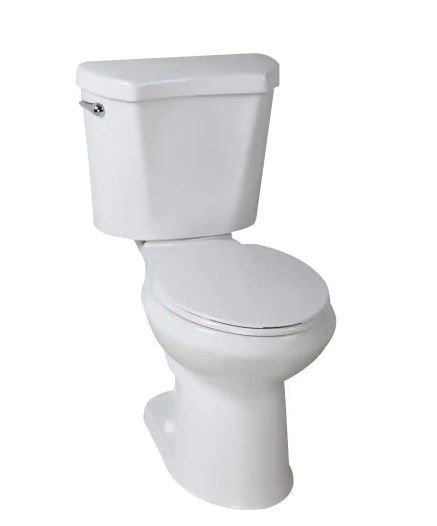 Photo 1 of 10 in. Rough-In 2-piece 1.28 GPF Single Flush Round Front Toilet in White, Seat Included
