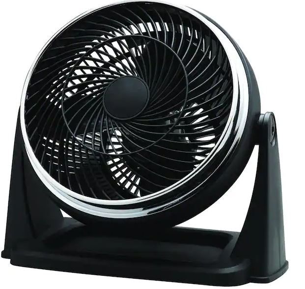 Photo 1 of 11 in. 3 Speed Portable Desk Fan in Black
