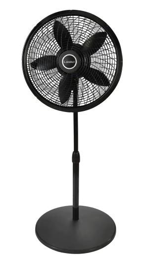 Photo 1 of 18 in. 3 Speeds Cyclone Pedestal Fan in Black with Adjustable Height, Oscillating
