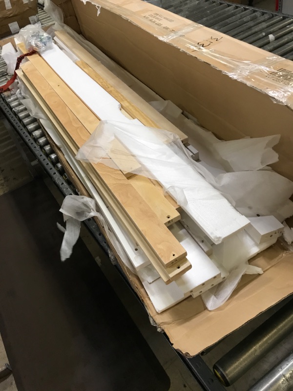 Photo 1 of 54.3 in. W White Modern White Solid Wood Full Platform Bed
MISSING HEADBOARD AND HARDWARE 