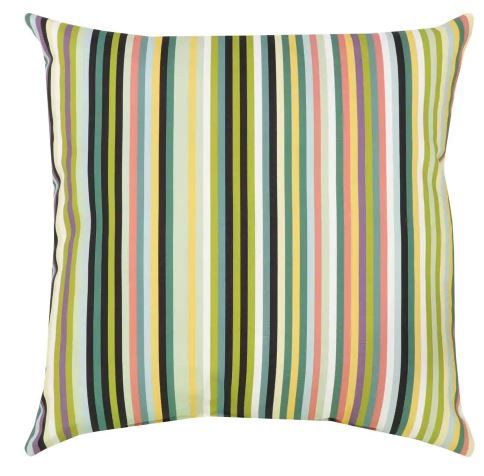 Photo 1 of 18 in. x 18 in. Manda Stripe Watercress Square Outdoor Throw Pillow
