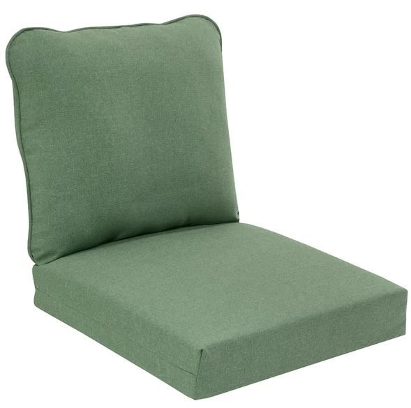 Photo 1 of 24 in. x 22 in. CushionGuard Deep Seating Outdoor Lounge Chair Cushion in Endive
