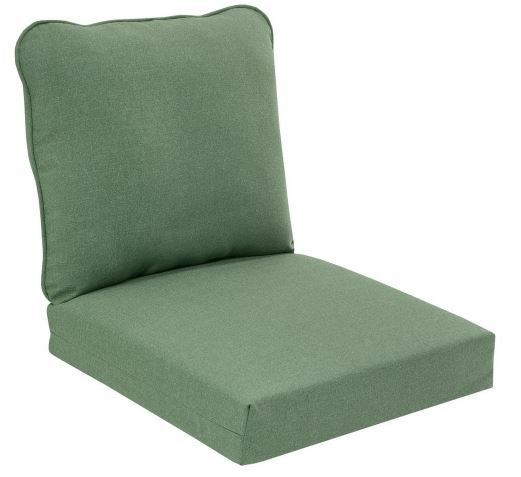 Photo 1 of 24 in. x 22 in. CushionGuard Deep Seating Outdoor Lounge Chair Cushion in Endive
