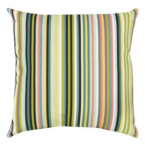 Photo 1 of 18 in. x 18 in. Manda Stripe Watercress Square Outdoor Throw Pillow
