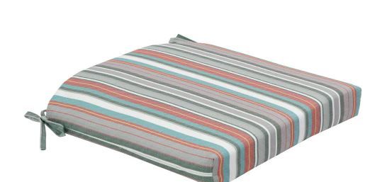 Photo 1 of 21 in. x 21 in. CushionGuard Multi-Stripe Square Outdoor Deluxe Seat Cushion
