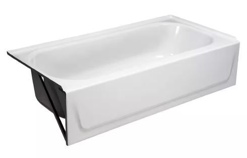 Photo 1 of Aloha 60 in. Left Drain Rectangular Alcove Soaking Bathtub in White
