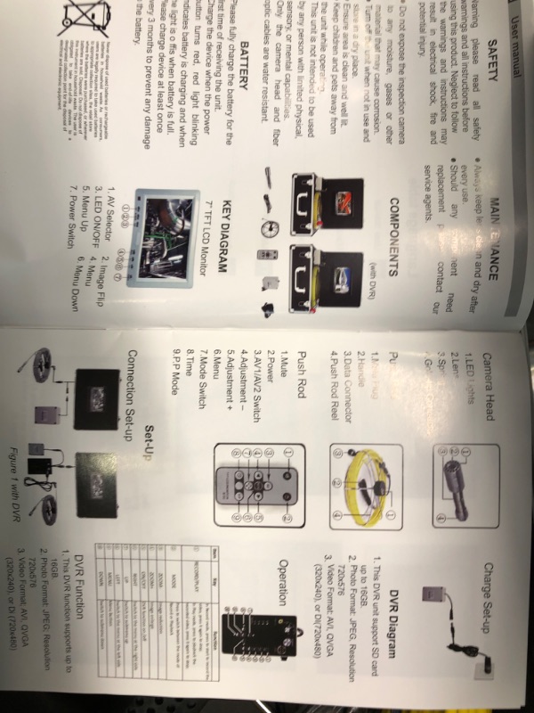 Photo 1 of Sewer Camera 100ft Snake Cam with DVR Video Pipe Inspection Equipment 7 inch LCD Monitor Duct HVAC 1000TVL Borescope Endoscope Waterproof Ip68 Cable 30M (Free 8GB SD Card)1