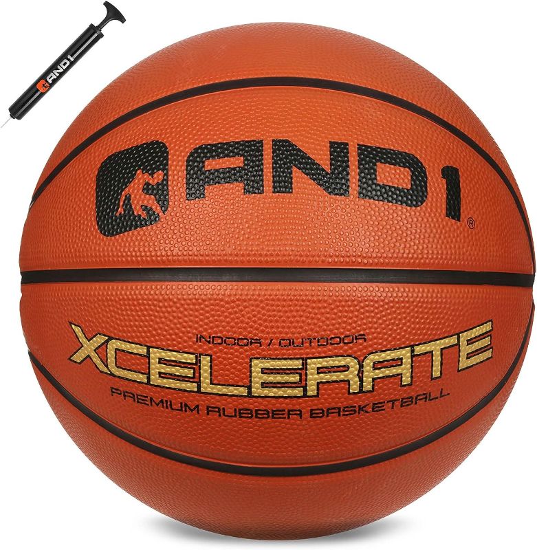 Photo 1 of AND1 Xcelerate Rubber Basketball: Official Regulation Size 7 (29.5") - Deep Channel Construction Streetball, Made for Indoor Outdoor Basketball Games