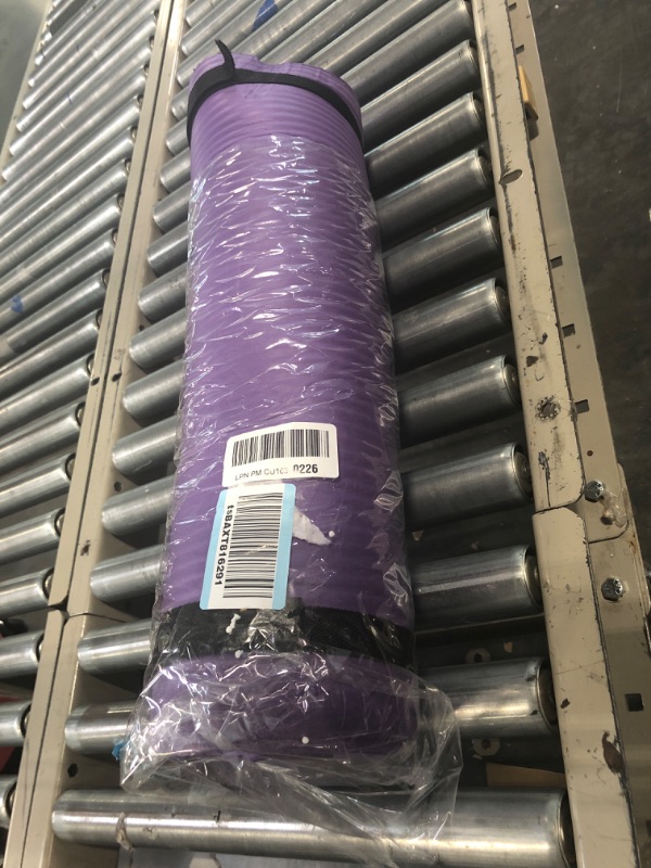 Photo 1 of BalanceFrom All Purpose 1/2-Inch Extra Thick High Density Anti-Tear Exercise Yoga Mat with Carrying Strap and Yoga Blocks Purple Mat Only