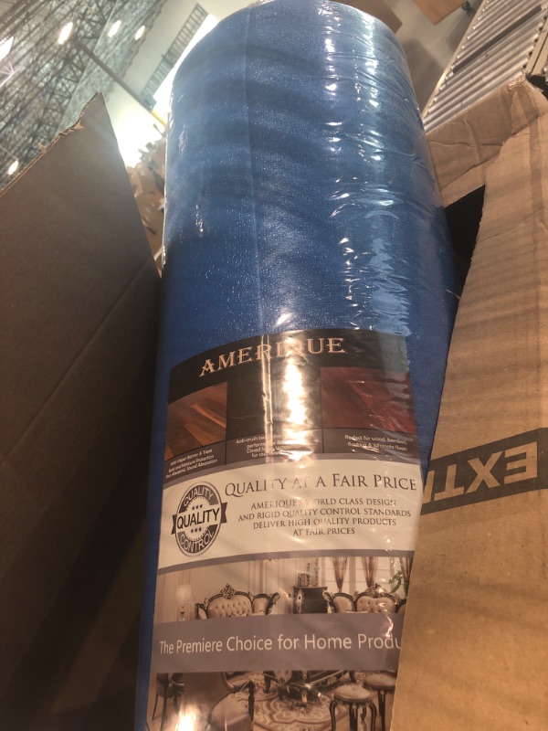 Photo 3 of 400Sqft AMERIQUE Premium 3 Mm Thick Flooring Underlayment Padding with Tape & Vapor Barrier 3 in 1 Heavy Duty Foam (400SF Total, 200SF/Roll), 400 Sq.'., Royal Blue (Pack of 2) 400 Square'. Royal Blue