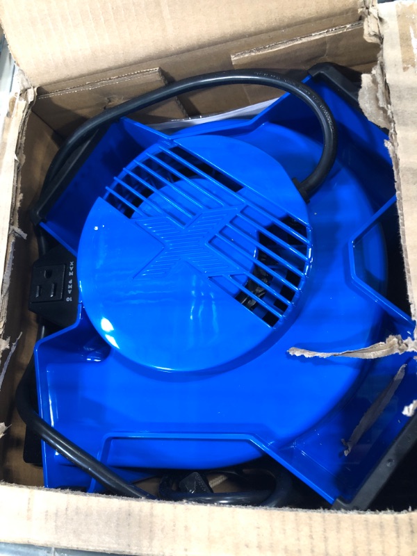Photo 3 of Lasko High Velocity X-Blower Utility Fan for Cooling, Ventilating, Exhausting and Drying at Home, Job Site and Work Shop, Blue X12905 11x9x12