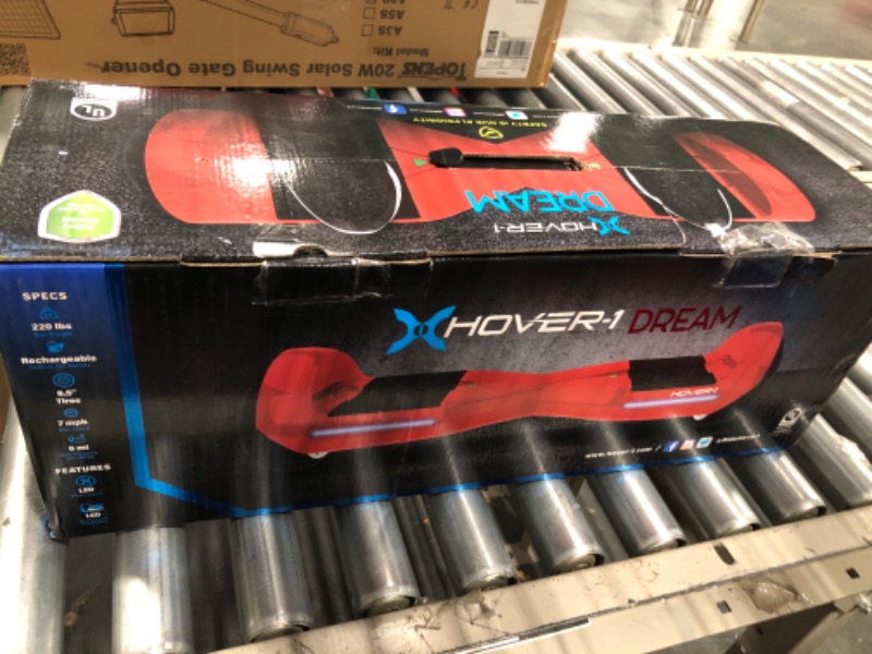 Photo 2 of Hover-1 Dream Electric Hoverboard | 7MPH Top Speed, 6 Mile Range, Long Lasting Lithium-Ion Battery, 5HR Full Charge, Rider Modes: Beginner to Expert Hoverboard Red