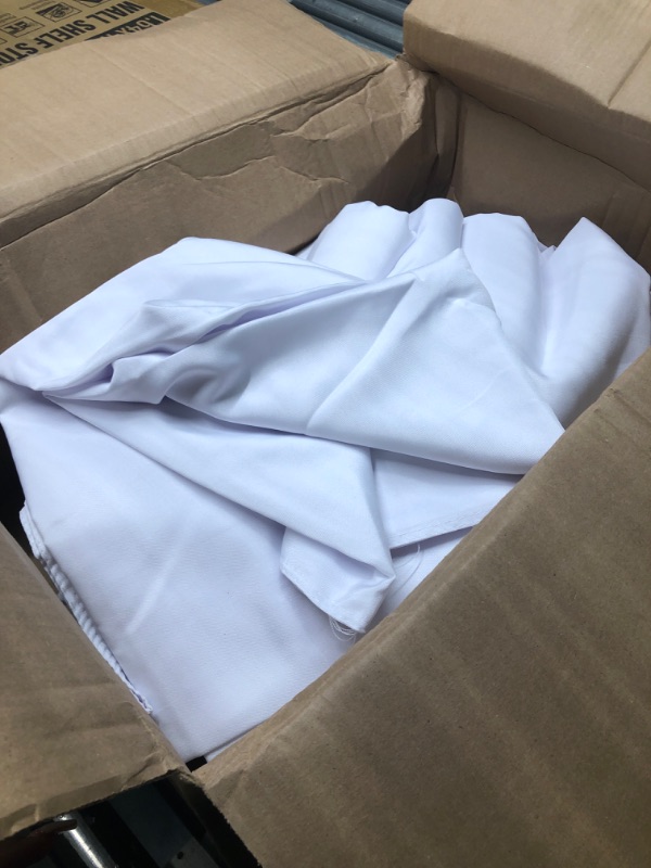 Photo 1 of Chumia 10 Pack Tablecloths for Rectangle Tables Fabric Tablecloths Polyester Waterproof Stain and Wrinkle Resistant Washable Decorative Table Cover for Wedding Party Banquet (White, 70 x 108 in)