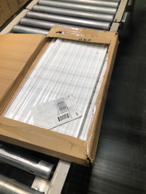 Photo 2 of 20" X 10 Steel Return Air Filter Grille for 1" Filter - Fixed Hinged - Ceiling Recommended - HVAC Duct Cover - Flat Stamped Face - White [Outer Dimensions: 22.5 X 11.75] 20 X 10