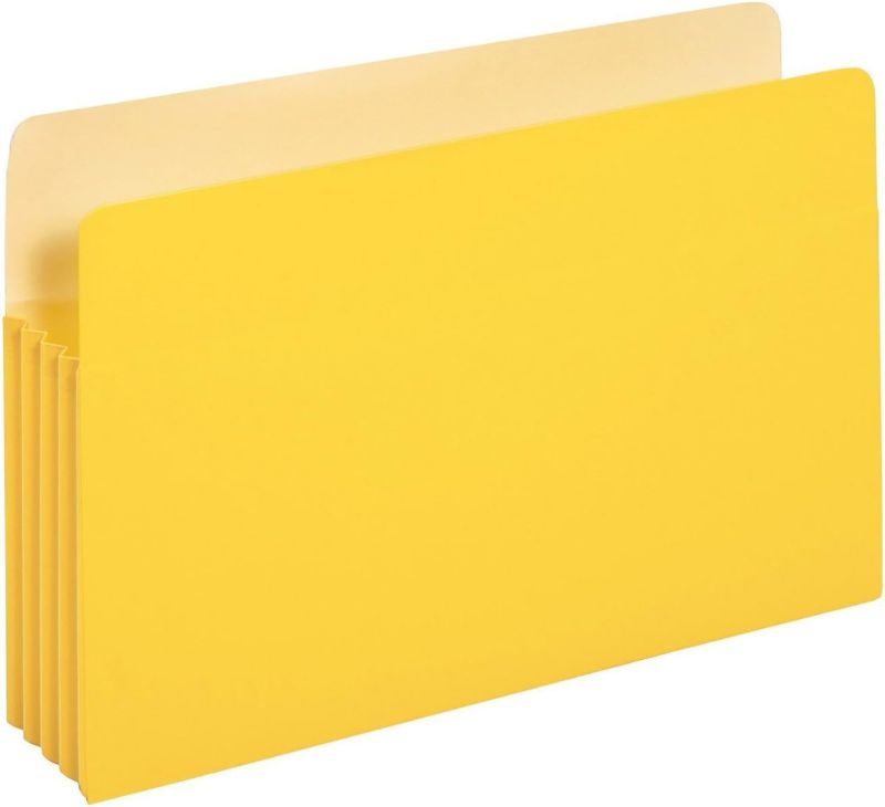 Photo 1 of Pendaflex Globe-Weis/Pendaflex Colored File Pockets, 3.5-Inch Expansion, Legal Size, Yellow, Box of 25 