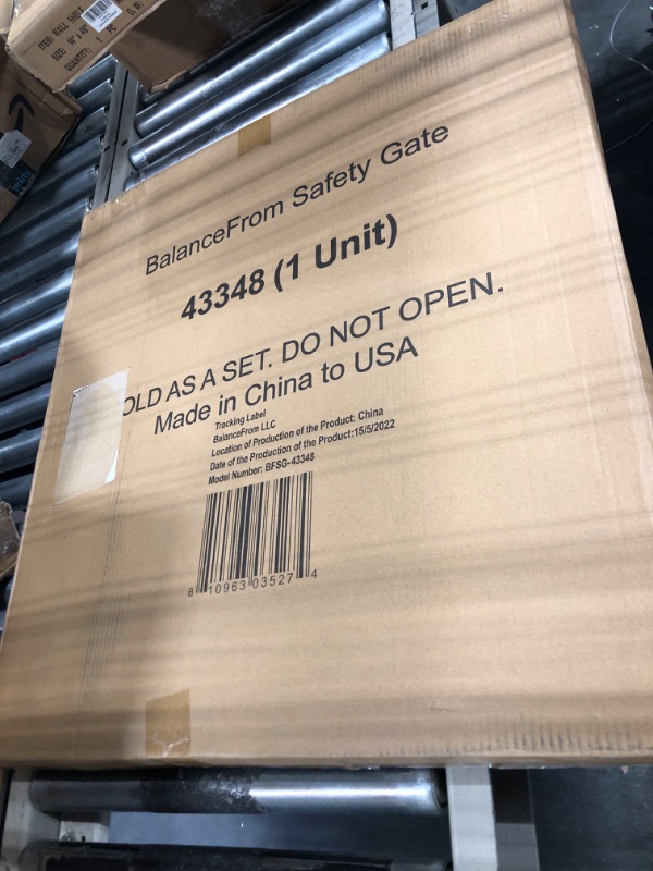 Photo 2 of BalanceFrom Easy Walk-Thru Safety Gate for Doorways and Stairways with Auto-Close/Hold-Open Features, Multiple Sizes, White, Model: None, 43.3 - 48 inch 43.3 - 48 inch Cool White