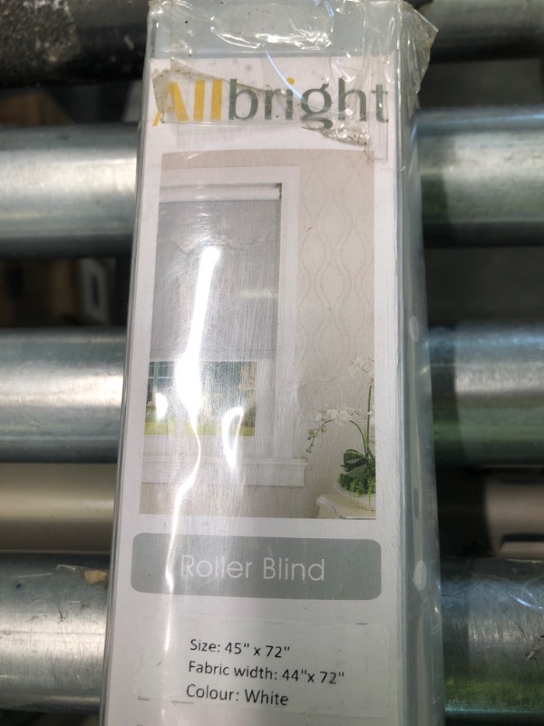 Photo 3 of ALLBRIGHT Roller Shades for Windows, Thermal Insulated Fabric 100% Blackout Window Roller Blinds with Striped Jacquard, Easy to Install(White,45'') White 45"Wx72H"