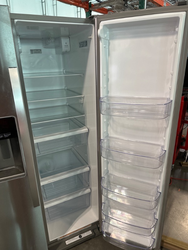 Photo 3 of whirlpool 20.6-cu ft Counter-depth Side-by-Side Refrigerator with Ice Maker (Fingerprint Resistant Stainless Steel)
