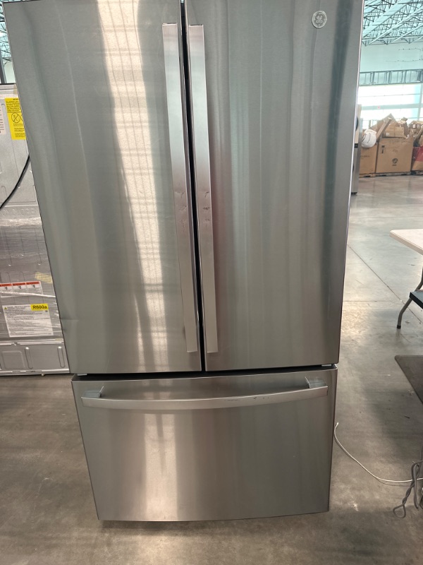Photo 2 of GE - 18.6 Cu. Ft. French Door Counter-Depth Refrigerator - Stainless Steel
