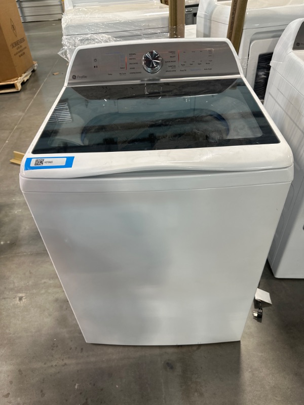 Photo 3 of GE Profile - 5.0 Cu Ft High Efficiency Smart Top Load Washer with Smarter Wash Technology, Easier Reach & Microban Technology - White
