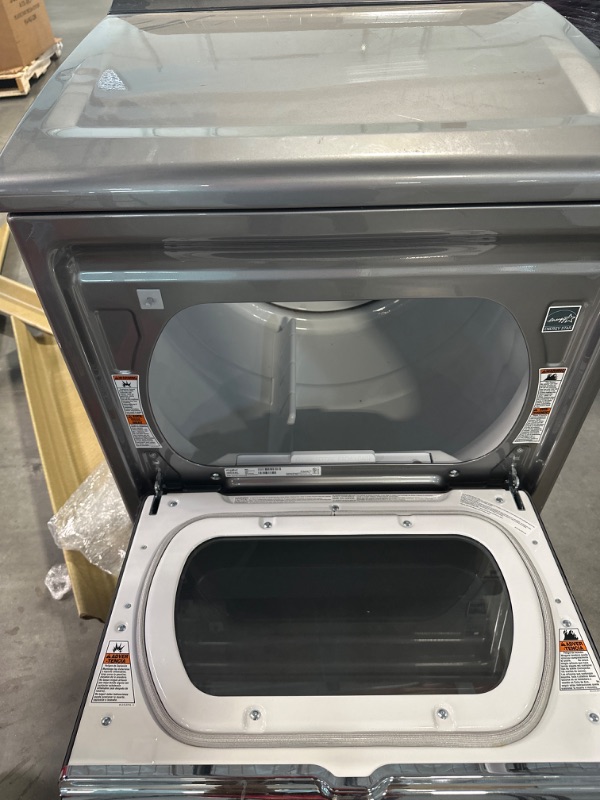 Photo 3 of Whirlpool - 7.4 Cu. Ft. Smart Electric Dryer with Steam and Advanced Moisture Sensing - Chrome Shadow
