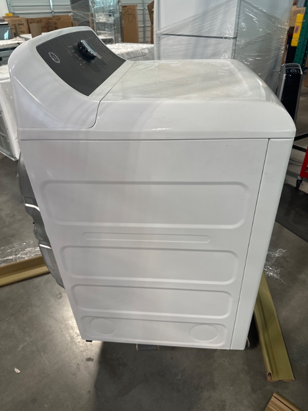 Photo 9 of GE - 7.4 Cu. Ft. Top Load Electric Dryer with Sensor Dry - White on White

