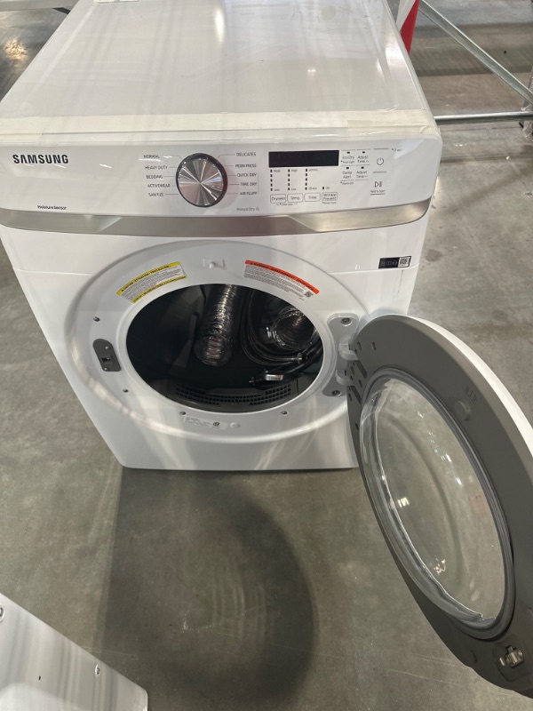 Photo 3 of Samsung - 7.5 Cu. Ft. Stackable Electric Dryer with Sensor Dry - White
