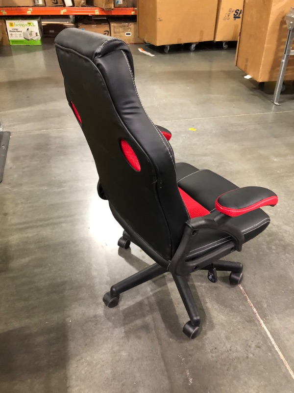 Photo 3 of T-THREE.Gaming Chair Office Chair Computer Chair Video Gaming Chair with Lumbar and Back Support, Racing Style PU Leather, Height Adjustable, 360° Swivel with Adults, Women, Men,Teens and Kids Red 2_red Fixed handrail