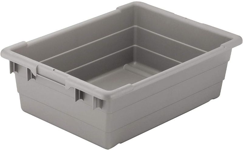 Photo 1 of Akro-Mils 34305 Jumbo Lug Plastic Nest and Cross Stack Akro-Tub Tote, (25-Inch x 16-Inch x 9-Inch), Gray,