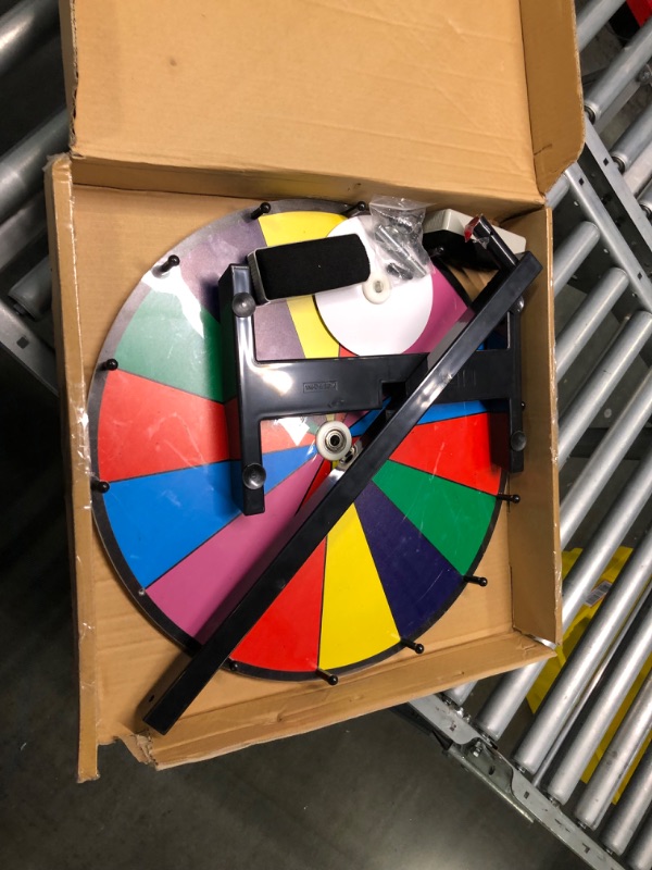 Photo 3 of 18 Inch Heavy Duty Spinning Prize Wheel - 14 Slots Color Tabletop Roulette Wheel of Fortune - Spin The Wheel with Dry Erase Marker and Eraser Win The Fortune Spin Game for Carnival and Trade Show 18 Inch Heavy Duty Prize Wheel - #1 PRIZE WHEEL