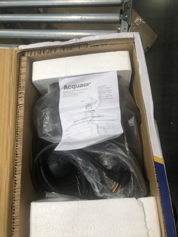 Photo 1 of Acquaer 1/2HP Submersible Sewage/Effluent Pump, 6000 GPH, Cast Iron, Automatic Tethered Float Switch, 115V Sump Pump for Septic Tank, Residential Sewage, Basement, 2'' NPT Discharge 1/2 HP