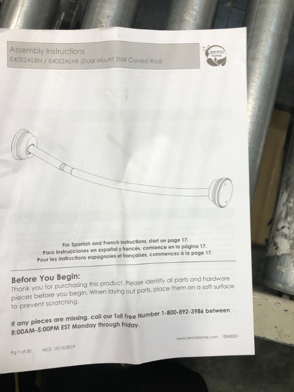 Photo 3 of Zenna Home NeverRust Rustproof Dual Mount Curved Stall Shower Rod, 32” - 40”, Bronze Rustproof Tension or Permanent Mount Rod 32" - 40" stall sized Bronze