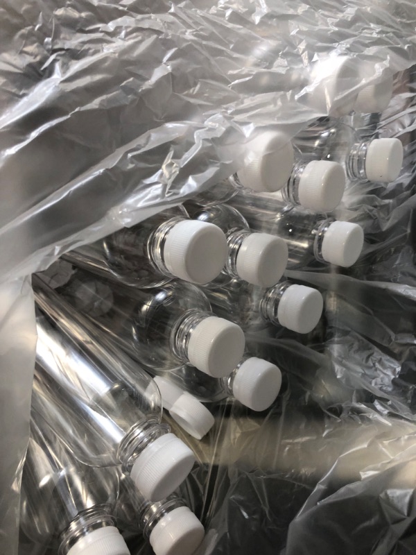 Photo 3 of 16 OZ Empty Plastic Juice Bottles Pack of 30 Clear Disposable Bulk Drink Bottles with White Tamper Evident Caps Lids (16 OZ, White) 16 OZ White