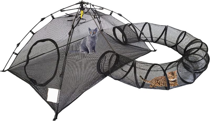 Photo 1 of ***Missing tunnel*** Outdoor Cat Enclosures Cat Tent Outdoor Pop Up Pet Playpen with One Cat Tunnels Portable Cat Playhouse (Play Tents for Cats and Small Animals) - Outside Habitat (Patent Pending)
