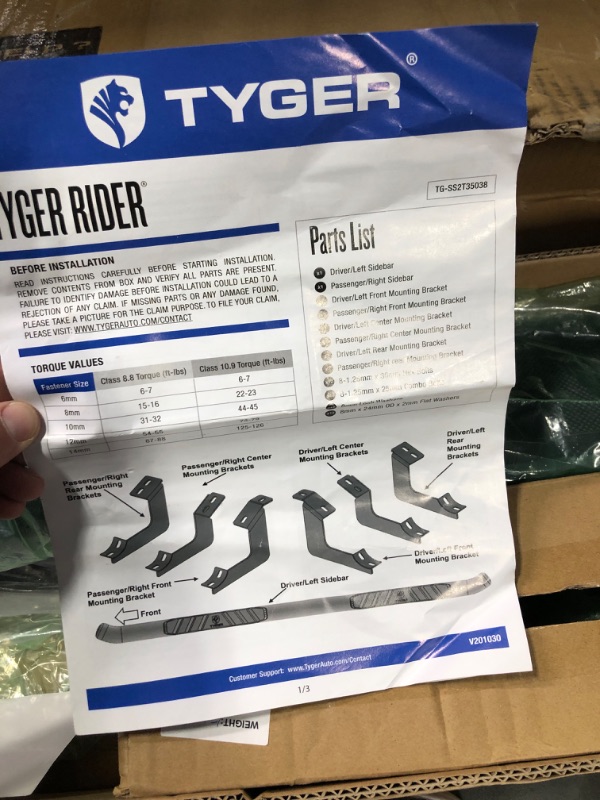 Photo 5 of Tyger Auto TG-SS2T35038 TYGER RIDER Running Boards Compatible with 2005-2023 Toyota Tacoma | Double Cab Only | 3.5" Wide | Textured Black | Side Step | Nerf Bars