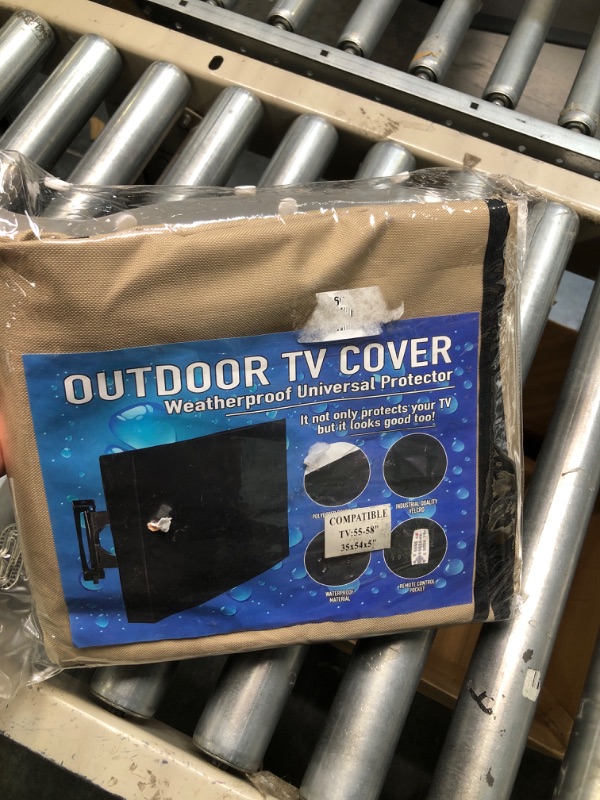 Photo 3 of Outdoor TV Cover 55" - 58" - with Bottom Cover - 600D Water-Resistant and Dust-Resistant Material- Fits Your TV Better 55''-58''

*Beige/Tan Color, see pics