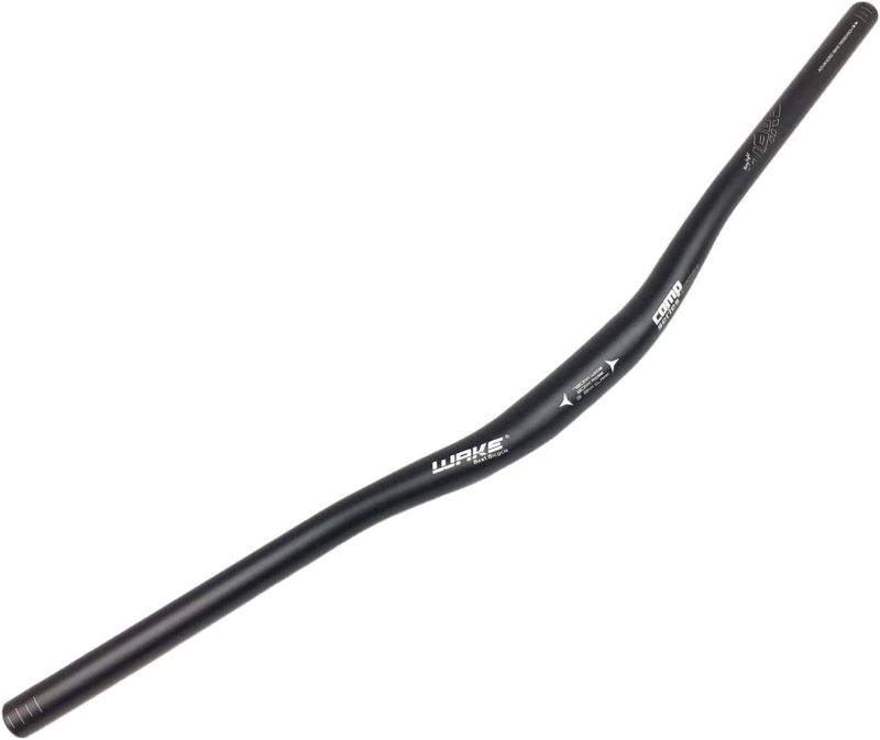 Photo 1 of Wake 31.8mm MTB Mountain Bike Handlebar, Aluminum Alloy Mountain Bike Bicycle Riser Handlebar Extra Long 720/780mm with Paint Matte Surface (Black, 720mm) Black 720mm

*see pic, solid black. no print.