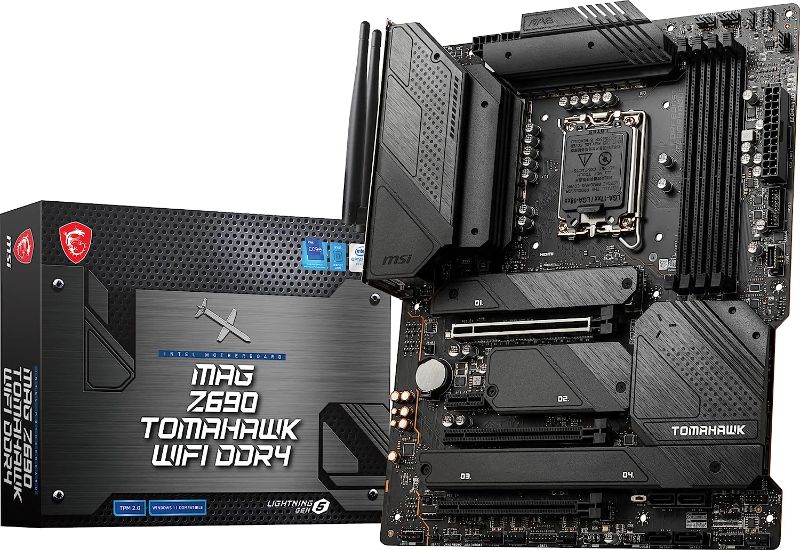 Photo 1 of MSI MAG Z690 Tomahawk WiFi DDR4 Gaming Motherboard (ATX, 12th Gen Intel Core, LGA 1700 Socket, DDR4, PCIe 4, CFX, M.2 Slots, Wi-Fi 6)
