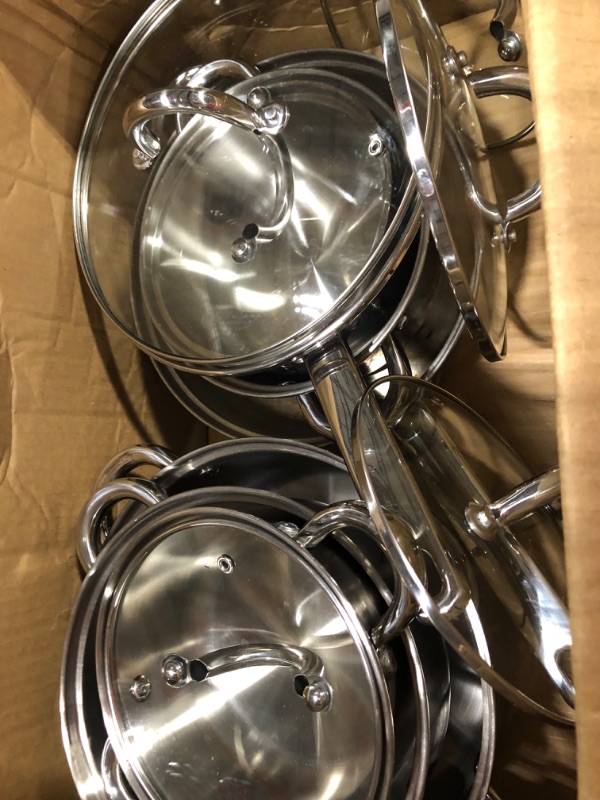 Photo 4 of Cook N Home Basic Stainless steel Cookware Set, 12-Piece***LOOKS LIKE IT WAS LIGHTLY USED**