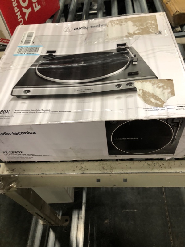 Photo 2 of Audio-Technica AT-LP60X-GM Fully Automatic Belt-Drive Stereo Turntable, Gunmetal/Black, Hi-Fi, 2 Speed, Dust Cover, Anti-Resonance, Die-Cast Aluminum Platter Silver**BRAND NEW IN BOX**