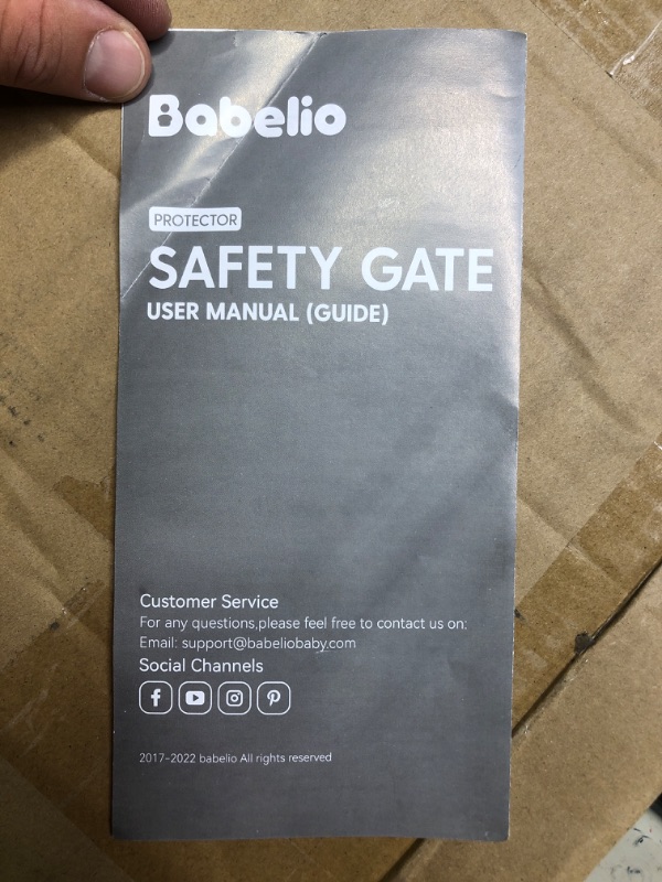Photo 1 of Babelio 26-29 Inch Narrow Easy Install Baby Gate, Fit for Stairs & Doorways, Auto-Close Design, No Drilling, Pressure Mounted, Safety Gate with Door for Child and Pets (Black)

*brand new, hardware accounted for. 